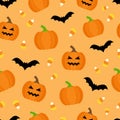 Cute halloween vector seamless pattern Royalty Free Stock Photo