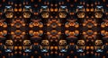 Cute Halloween witch figure mirrored symmetrical seamless wallpaper