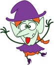 Cute Halloween witch making funny faces Royalty Free Stock Photo