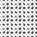 Cute hallowen pattern background with dark color