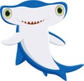 Cute hammerhead shark cartoon