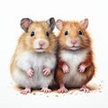 Cute Hamster Artwork: Realistic Rendering With Crimson And Amber Shading