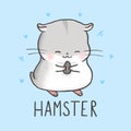 Cute Hamster cartoon hand drawn style