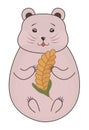 Cute hamster, color illustration