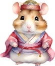 A cute Hamster in a hanbok. Ai-Generated.