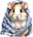 A cute Hamster in the keffiyeh, shemagh or ghutrah. Ai-Generated.