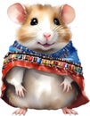 A cute Hamster in Maasai beadwork. Ai-Generated.