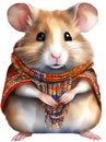 A cute Hamster in Maasai beadwork. Ai-Generated.