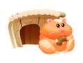 Cute hamster sit and eating nut. Cartoon character design vector Royalty Free Stock Photo