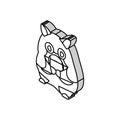 cute hamster sitting pet isometric icon vector illustration