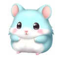 A cute hamster on a white background. AI-Generated.