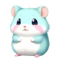 A cute hamster on a white background. AI-Generated.