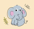 Cute hand drawn animal vector illustration Royalty Free Stock Photo