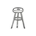 Cute hand drawn bar stool on a white background. Funny element in trendy doodle style for card, social media banner, logo, sticker