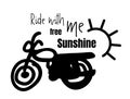 Cute hand drawn of bicycle with text, Ride with me free sunshine