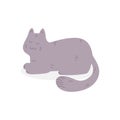 Cute hand drawn cat is sleeping in a loaf of bread pose. Kitty is asleep Royalty Free Stock Photo