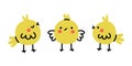 Cute hand drawn chick set. Simple vector illustration in doodle style. Royalty Free Stock Photo