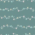 Cute hand drawn Christmas lights seamless pattern, lovely background, great for textiles, wrapping, wallpapers - vector design Royalty Free Stock Photo