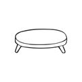 Cute hand drawn coffee table on a white background. Funny element in trendy doodle style for card, social media banner, logo,