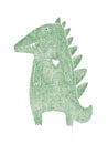 Cute Hand Drawn Crocodile Illustration. Lovely Nursery Art with Funny Bunny Dreamy Baby Crocodile.