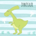 Cute hand drawn dinosaur illustration. vector print Royalty Free Stock Photo