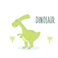 Cute hand drawn dinosaur illustration. vector print Royalty Free Stock Photo