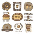 Cute hand drawn doodle coffee banner