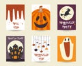 Cute hand drawn doodle halloween objects collection Royalty Free Stock Photo