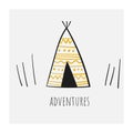 Cute hand drawn doodle north america tepee