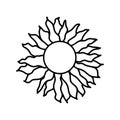 Cute hand drawn doodle slavic sun icon. Isolated on white background. Vector stock illustration