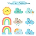 Cute hand drawn doodle weather collection