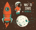 Cute hand drawn elements for cosmic design