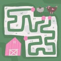 Cute hand drawn farm theme maze