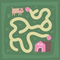 Cute hand drawn farm theme maze