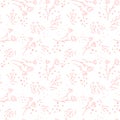 Cute hand drawn floral seamless pattern, lovely doodle flowers spring background, great for textiles, banners, wallpapers,