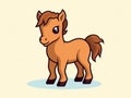 Cute Hand-Drawn Foal Illustration in Minimal Simple Design AI Generated