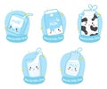 World Milk Day Labels Vector Set