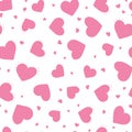 Cute hand drawn hearts seamless pattern, fun comic heart background, great for kids, valentines day, fabrics, wallpapers, banners Royalty Free Stock Photo