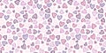 Cute hand drawn hearts seamless pattern, lovely romantic background, great for Valentine`s Day, Mother`s Day, textiles, wallpape Royalty Free Stock Photo