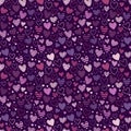 Cute hand drawn hearts seamless pattern, lovely romantic background, great for Valentine`s Day, Mother`s Day, textiles, wallpape Royalty Free Stock Photo