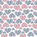 Cute hand drawn hearts seamless pattern, lovely romantic background, great for Valentine s Day, Mother s Day, textiles Royalty Free Stock Photo