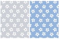 Cute Hand Drawn Irregular Floral Vector Patterns with White Tiny Flowers. Royalty Free Stock Photo