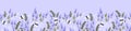 Cute hand drawn lavender meadow with bees, seamless pattern, happy background, great for textiles, banners, wallpapers, wrapping Royalty Free Stock Photo