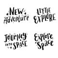 Cute hand drawn lettering Space quote. Vector illustration.