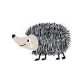 Cute hand drawn nursery poster with hedgehog animal. Vector illustration in candinavian style