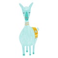 Cute hand drawn nursery poster with nice llama animal. Vector illustration in candinavian style