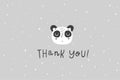 Cute hand drawn panda illustration. Thank you card