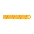 Cute hand drawn plastic ruler in cartoon style. Tool for drawing and measurement. School supply and stationery for kids Royalty Free Stock Photo