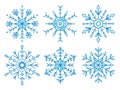 Cute hand drawn snowflake collection