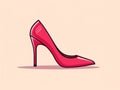 Cute Hand-Drawn Stilettos: Minimalist Illustration AI Generated